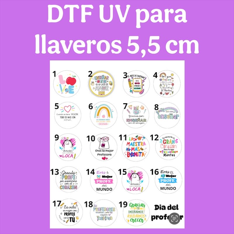 DTF UV Profesor (llaveros )